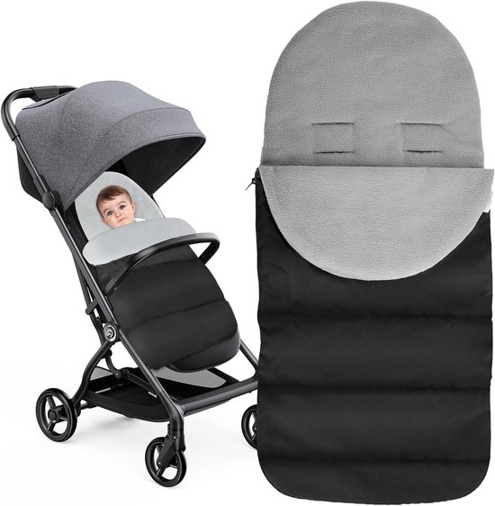 Voetenzak Kinderwagen - Babyslaapzak - Warm Blijven - Wind- en Waterdicht - 88x40 cm - Grijs van Merkloos