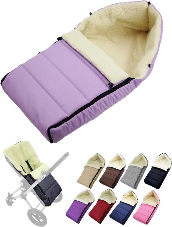 Voetenzak Kinderwagen - Babyvoetenzak Winter - Warm Blijven Buiten - Universele Pasvorm - 90 cm - Lila