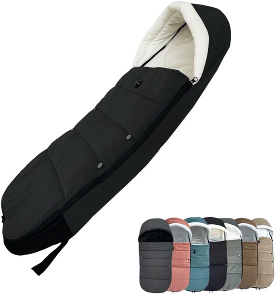 Voetenzak Kinderwagen - Babyzak Dekje - Warm Houden Baby - Waterdichte Basis - 90 x 45 cm - Zwart