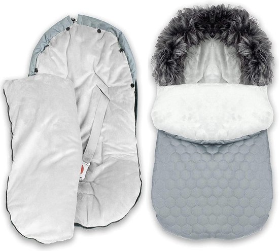 Voetenzak Kinderwagen - Babyzak Slaapzak - Baby Warm Houden - Waterdichte Buitenkant - 48 x 90 cm - Grijs