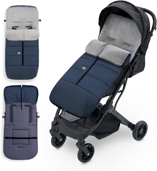 Voetenzak Kinderwagen - Babyzak Wandelwagen zak - Baby Warm Houden - Afneembaar Tweedelig - Universeel - Donkerblauw