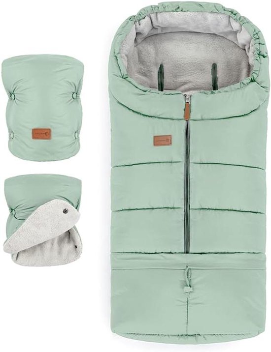 Voetenzak Kinderwagen - Babyzak - Warm Blijven - 3-in-1 Verstelbaar - 110 cm - Eucalyptus Groen