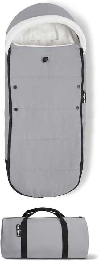 Voetenzak Kinderwagen - Babyzak - Warm Houden - Sherpa Voering - Inclusief Draagtas - Stone