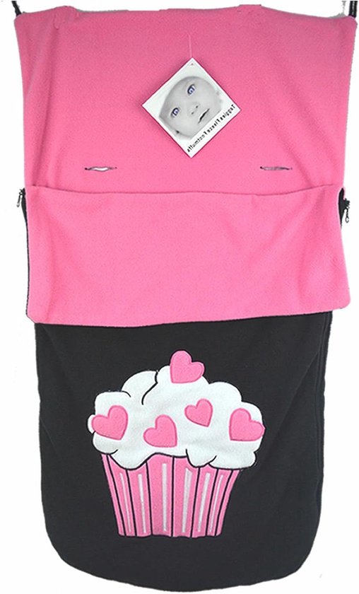 Voetenzak Kinderwagen - Babyzak - Warm Houden - Zacht Gevoerd - 48 x 39 x 7 cm - Cupcake
