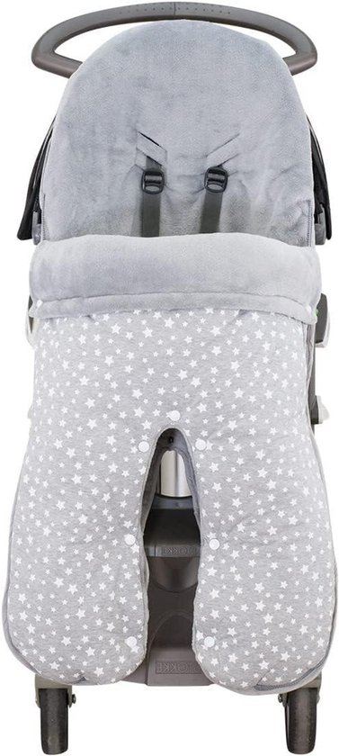 Voetenzak Kinderwagen - Babyzak Winter - Warm Houden Baby - Fleece Gevoerd - 110 cm - Wit Ster