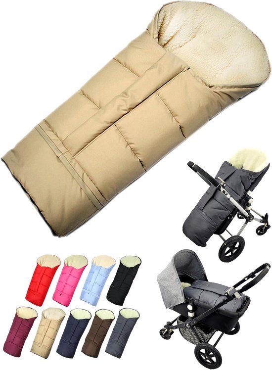 Voetenzak Kinderwagen - Buggy Slee - Warm Blijven - Aanpasbare Lengte - 90-110 cm - Beige