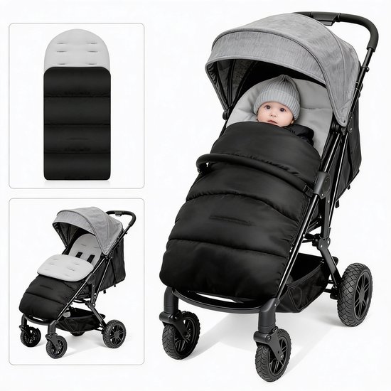Voetenzak Kinderwagen Luxe Warm & Winddicht – Voetenwarmer Buggy Universeel & Comfortabel – Waterafstotend Materiaal Met Zachte Fleece Binnenvoering | Machinewasbaar Met Handige Ritssluiting van Merkloos