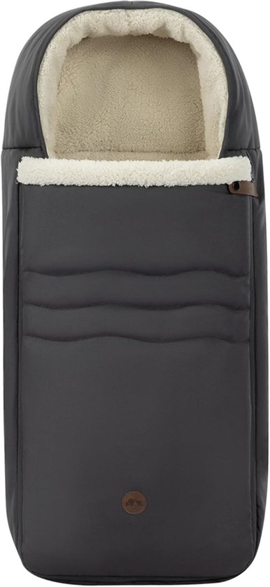 Voetenzak Kinderwagen, Universele Pasvorm, Mineral Graphite | Warme Baby Voetenzak met Zachte Teddystof, Vanaf Geboorte - 3 Jaar (0-15 kg), Standaard Bevestigingsgaten, Machinewasbaar