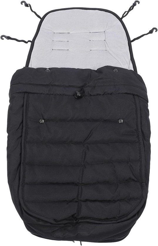 Voetenzak Kinderwagen - Wandelwagenzak Baby - Warm Houden Baby - Winddicht Koudebestendig - 40x85 cm - Zwart