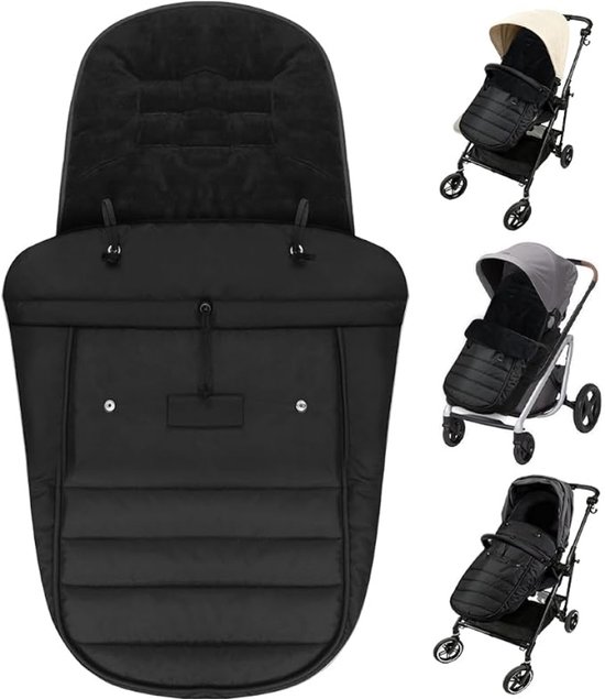 Voetenzak kinderwagen winter - Waterdichte babyvoetenzak met ritssluiting - Fleecevoering - 5-puntsgordel - Universeel - Machinewasbaar