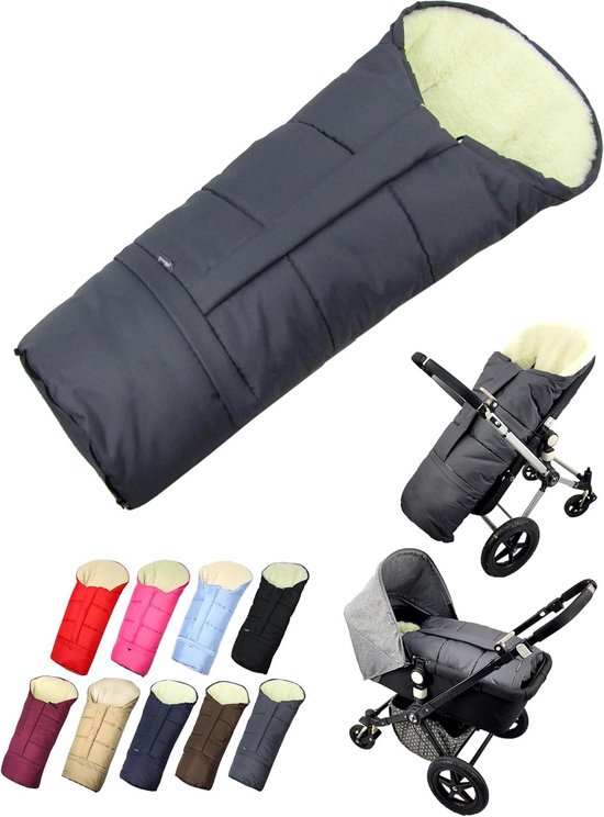 Voetenzak Kinderwagen - Winterzak Buggy - Warm Houden - Aanpasbare Lengte - 90-110 cm - Donkergrijs