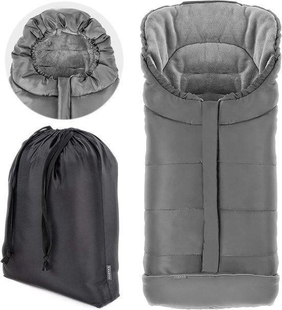 Voetenzak Kinderwagen - Winterzak Buggy - Warmte Buiten - Waterafstotend Materiaal - 100 cm - Grijs