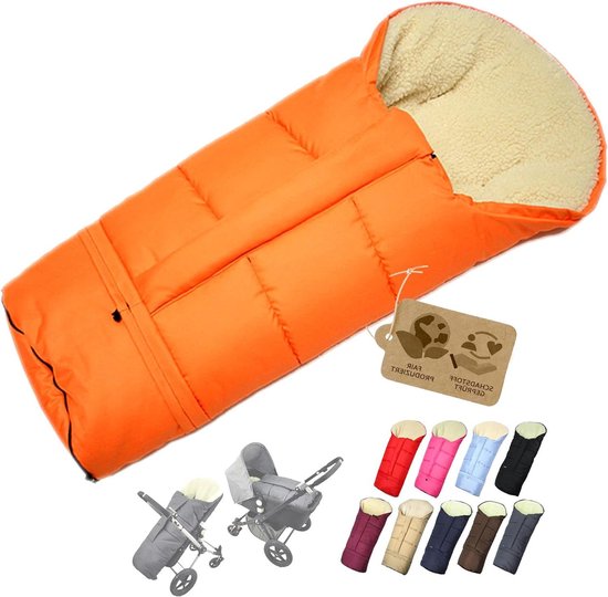 Voetenzak - Kinderwagen zak - Warmte buiten - Verstelbare lengte - 90-110 cm - Oranje