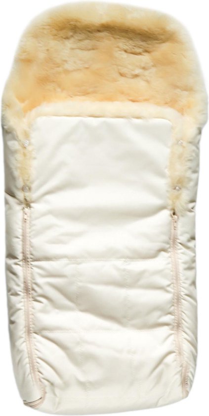 Voetenzak-lamsvel-schapenvacht- kinderwagen- kleur beige / geel medicinaal gelooid van Kaiser