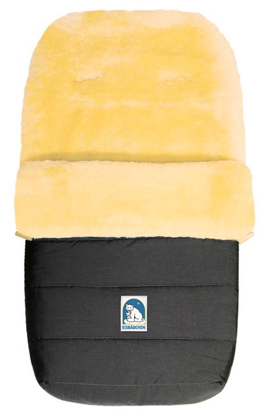 Voetenzak van schapenvacht, voor in de kinderwagen, grijs. van Merkloos