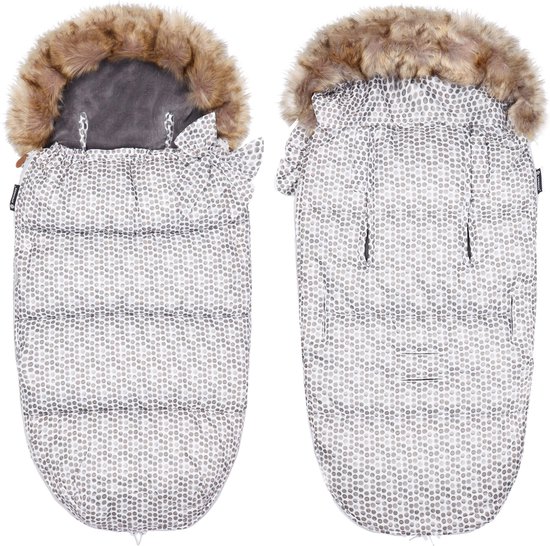 Voetenzak | Voetenzak Buggy | Voetenzak Autostoel | Universeel | 90 cm | Wit/Bruin van Deryan