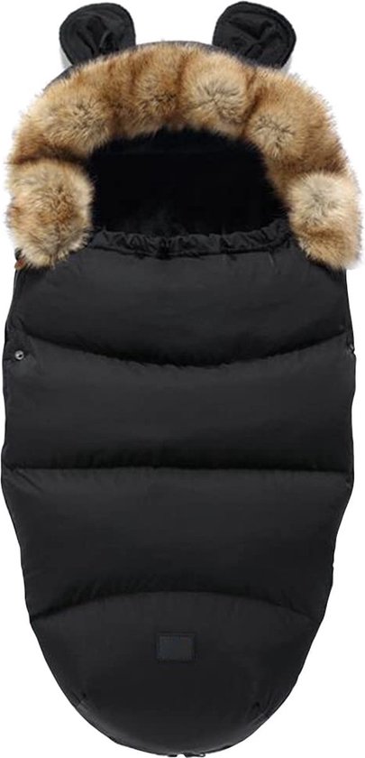 Voetenzak voor Autstoel & Kinderwagen-buggy-voor Maxi Cosi-Buitenwaterdicht en winddicht-Footmuff-Polyester-zwart van Nordhoff