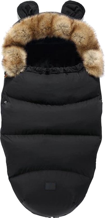 Voetenzak voor Autstoel & Kinderwagen-buggy-voor Maxi Cosi-Buitenwaterdicht en winddicht-Footmuff-Polyester-zwart
