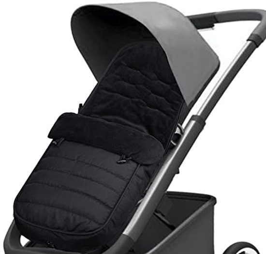 Voetenzak voor baby's - Universele kinderwagen slaapzak, Winddicht en Fleece Gevoerd, Zwart van Merkloos