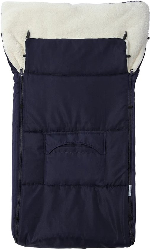 Voetenzak voor Buggy Kinderstoeltje Reflectors Wasbaar Rits Hoofdgedeelte Weerbestendig Zak Antislip Kinderwagen Winter 90x60 cm Donkerblauw