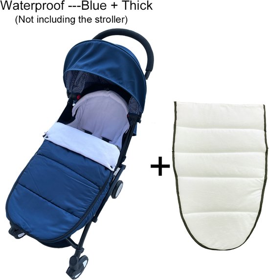 Voetenzak voor Kinderwagen - Beenwarmer - Winterzak Wandelwagen - Blauw - Katoen - Waterdicht - Winddicht - Thermisch Warmhoudend - Universeel Passend - Voor Baby's en Peuters