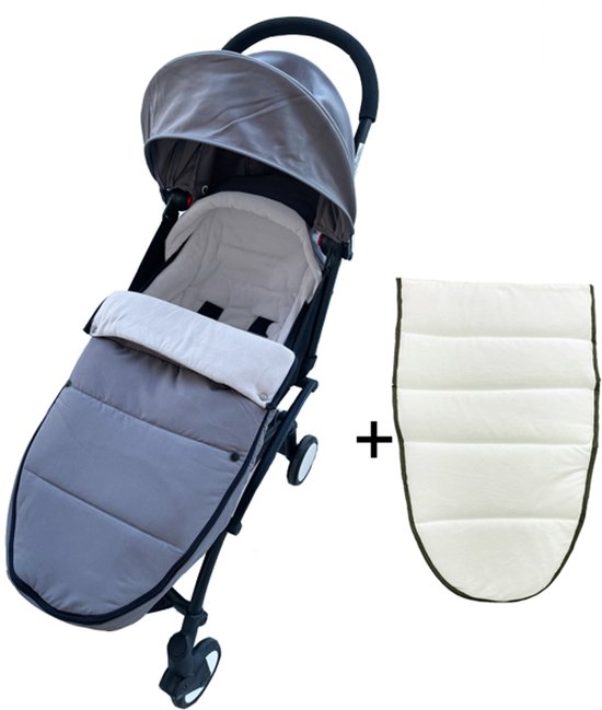 Voetenzak voor Kinderwagen - Beenzak - Voetenmuff - Grijs - Waterdicht - Winddicht - Warmhoudend - Katoen - Voor Baby's en Peuters