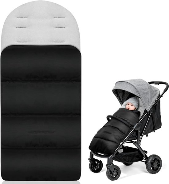 Voetenzak voor kinderwagen - Universeel, waterdicht, machinewasbaar - Grijs - Babyvoetenzak met ritssluiting, 84x40 cm
