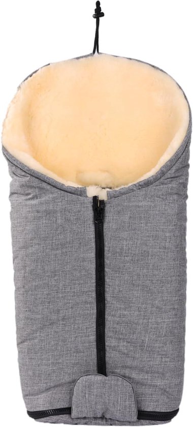Voetenzak Winter voetenzak Buggy Lambskin voetenzak Baby Schelpen Wandelwagen kuipen en Zachte reiswiegen Gemaakt van Medisch Bont Wind en Waterafstotend (Lichtgrijs Melange)