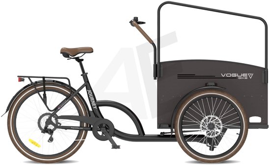 Vogue Bakfiets E-Cargo Journey-S 7DR met Hydraulische Remmen - Zwart van Vogue