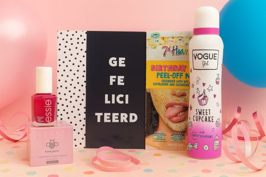 Vogue Verjaardag Cadeauset met Essie Nagellak - Lipbalsem - Masker - Deo & Chocoladewens – Luxe Verzorgingsset | Wellness Giftbox | Verwen Cadeaupakket voor Iedereen van Vogue