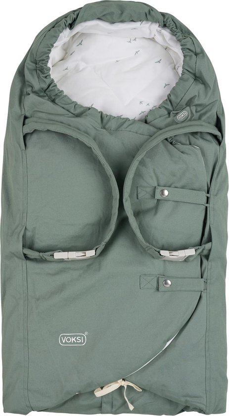 Voksi Carry - Zachte reiswieg en voetenzak kinderwagen - Wandelwagen - Carry Sea Green van Voksi