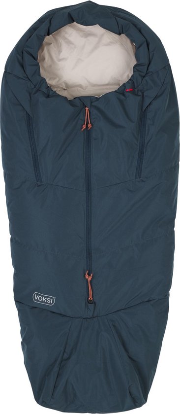 Voksi Voetenzak Adventure - Voetenzak dons - Voetenzak buggy - Voetenzak kinderwagen - Voetenzak Universeel - Poppy Blue - Seashell Sand van Voksi