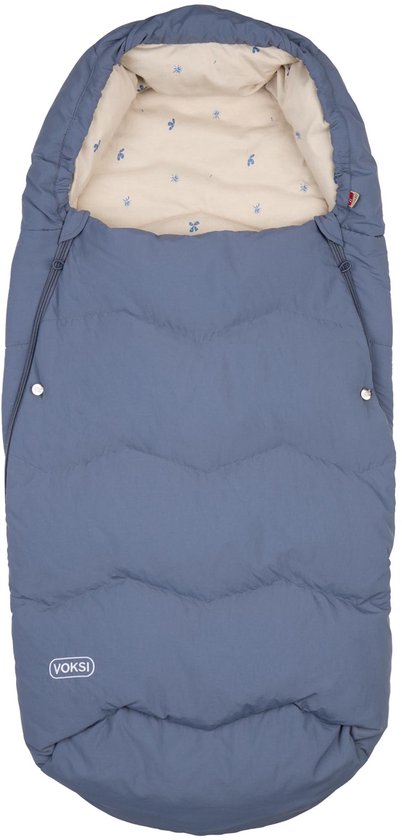 Voksi Voetenzak Explorer - Voetenzak - Voetenzak buggy - Voetenzak kinderwagen - Voetenzak met dons en wol - StoneBlue Clover van Merkloos