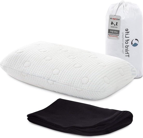 VOLAR Nekkussen van visco-schuim - Orthopedisch neksteunkussen - Warmteregulerende overtrek - Reizen auto vliegtuig trein hotel - 40x25x10 cm neck pillow van VOLAR