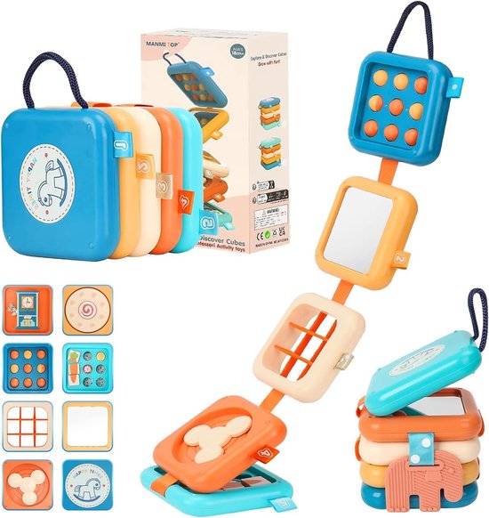 VONKELIOS® Busy Board Activiteitenbord | 8‑in‑1 Montessori Sensorisch Speelgoed voor 1‑jarige Peuters | Educatief Reisspeelgoed, Geschikt voor Thuis en Onderweg