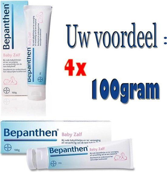Voordeel verpakking: Bepanthen Baby Zalf - Voor de droge babyhuid en bij luieruitslag - 4 maal 100 gram van Merkloos