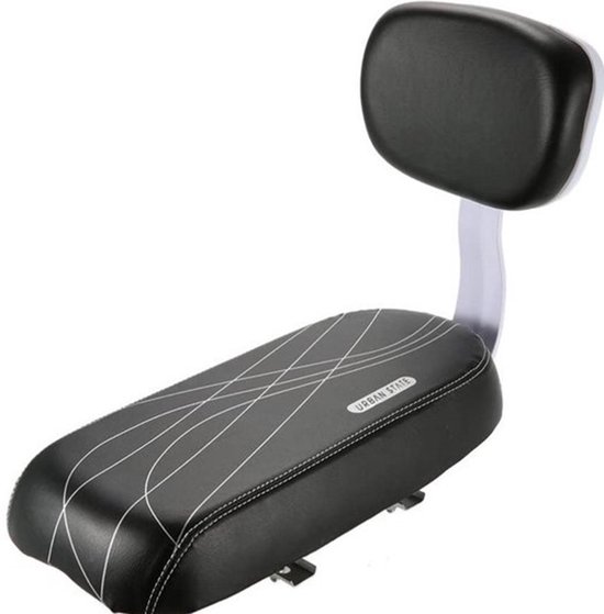 Voordeelfiets Fietsaccessoire – Bagagedragerkussen met Rugsteun – Zwart/Wit van Merkloos