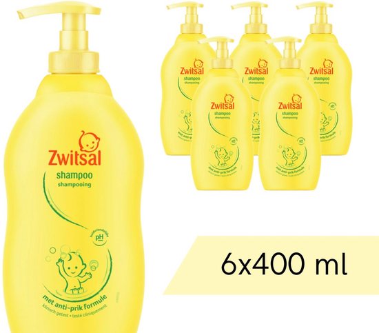 Voordeelverpakking: 6x Zwitsal Shampoo - Pompje Anti-Prik - 400 ml van Zwitsal