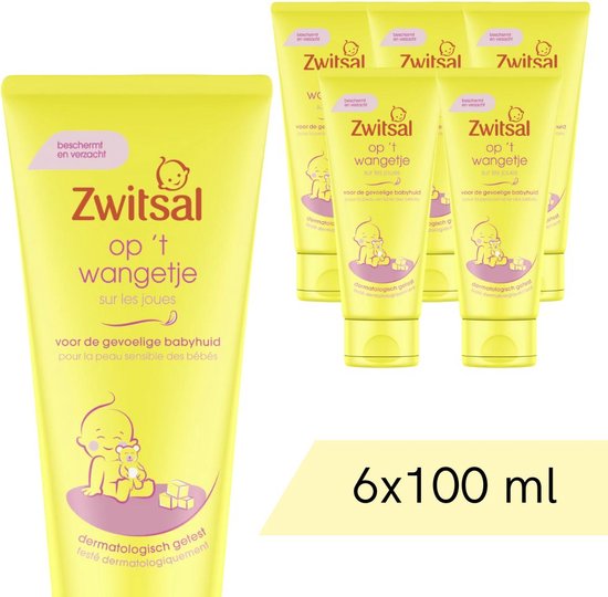 Voordeelverpakking: 6x Zwitsal Zachte Creme - Op het Wangetje - 100 ml van Merkloos