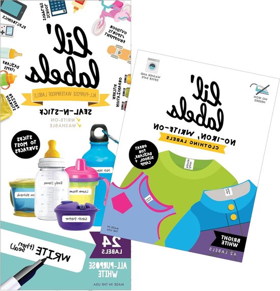 Voordeelverpakking Etiketten - Labels Kinderopvang - Spullen Markeren - Waterdicht & Strijk Vrij - 2 Pakken - Wit