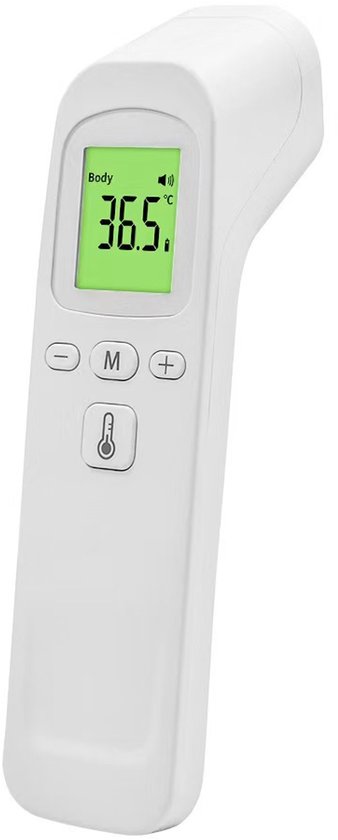 Voorhoofdthermometer, Infrarood Digitale Contactloze Thermometer met HD-scherm voor Volwassenen, Kinderen, Baby, Wit ABS-materiaal
