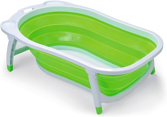 Vouwbad voor baby’s - 0 tot 5 jaar, ultra compact en gemakkelijk op te bergen - Groene kleur