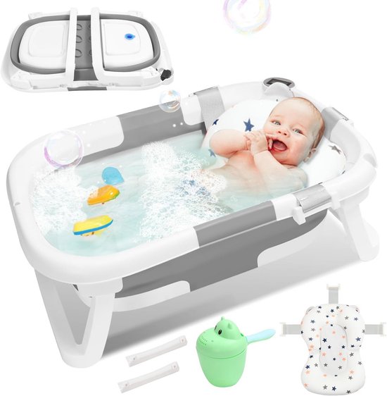 Vouwbare Babybad met Antislip en Thermometer - Veilig en Comfortabel voor Pasgeborenen en Peuters