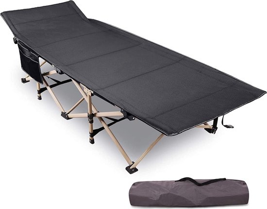 Vouwbare campingbedden voor volwassenen, extra brede zware zware stabiele lagerbed, draagbaar, sterke dikkere buizen, slaapbed voor buiten, reiskantoor van Soleil d'ocre