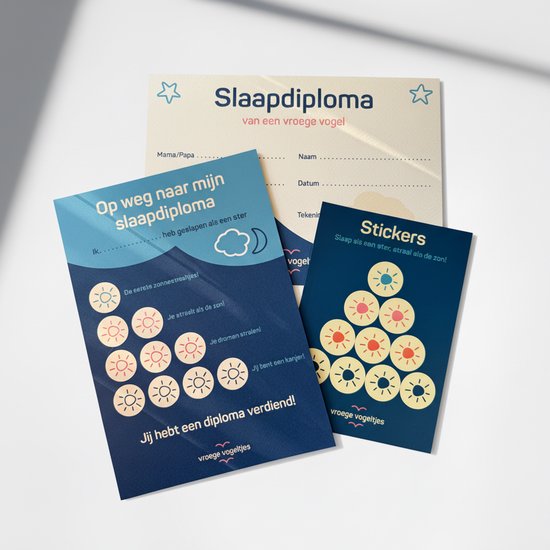 Vroege Vogeltjes Beloningssysteem voor Slaaptrainer – Met Slaapdiploma & Stickers – Peuters 3+