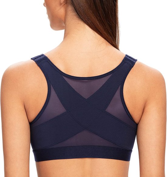 Vrouwen Volledige Dekking Front Bevestiging Draadloze Comfort Niet Gewatteerde Houding BH