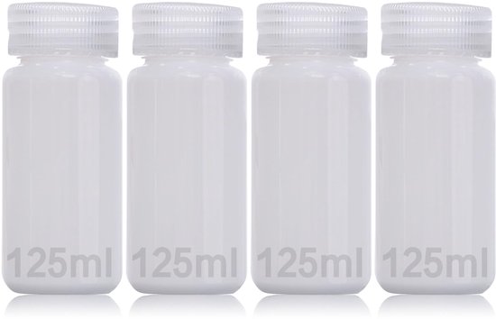 VT Goods - Laboratoriumfles - Plastic flessen - 125 ml - Lekvrij - Geschikt voor pillen en watermonsters - Transparant