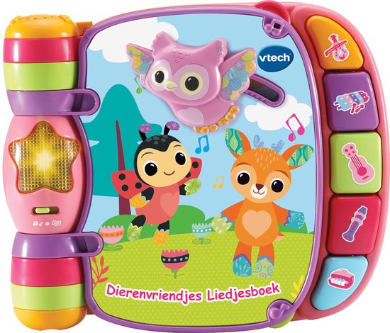 VTech Baby Dierenvriendjes Liedjesboek - Interactief Speelgoed - Babyboekje - Kinderboeken - Roze - Cadeau - 3 tot 36 Maanden van Vtech