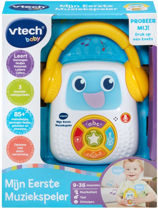 Vtech Baby Mijn Eerste Muziekspeler - Interactief Speelgoed - Incl. 23 Melodietjes & 9 Gezonden Liedjes - Cadeau - Vanaf 9 Maanden van Vtech