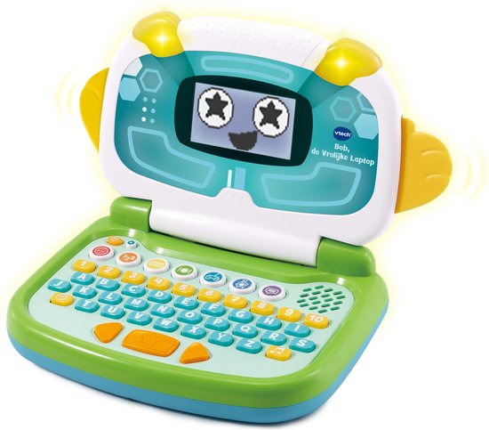 VTech Bob de Vrolijke Laptop - Speelgoed Computer - Maak Kennis met Letters, Cijfers en Tellen - Cadeau - 3 tot 6 Jaar van Merkloos